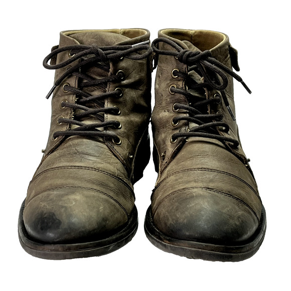 Aldo Chukka Boots Mens 10.5 Brown Leather Legadorien Cap Toe Lace Up Lightweight - Picture 1 of 11